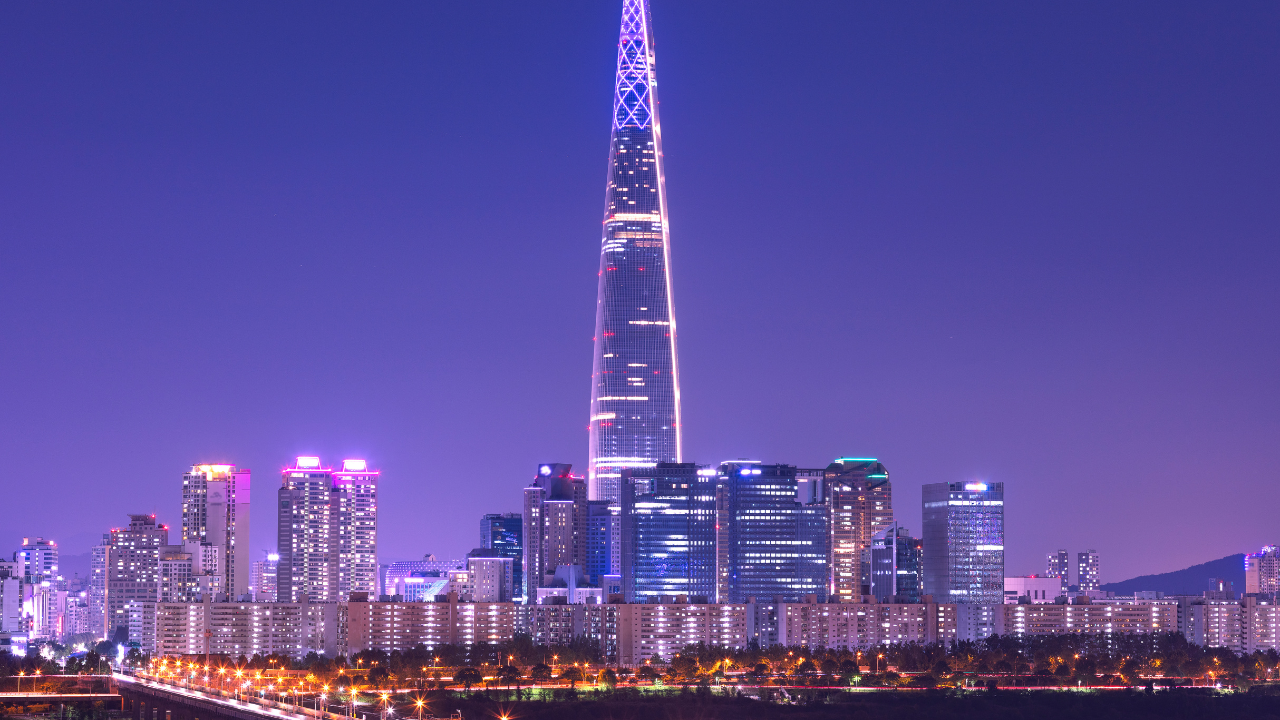 Seúl de noche, Corea del Sur