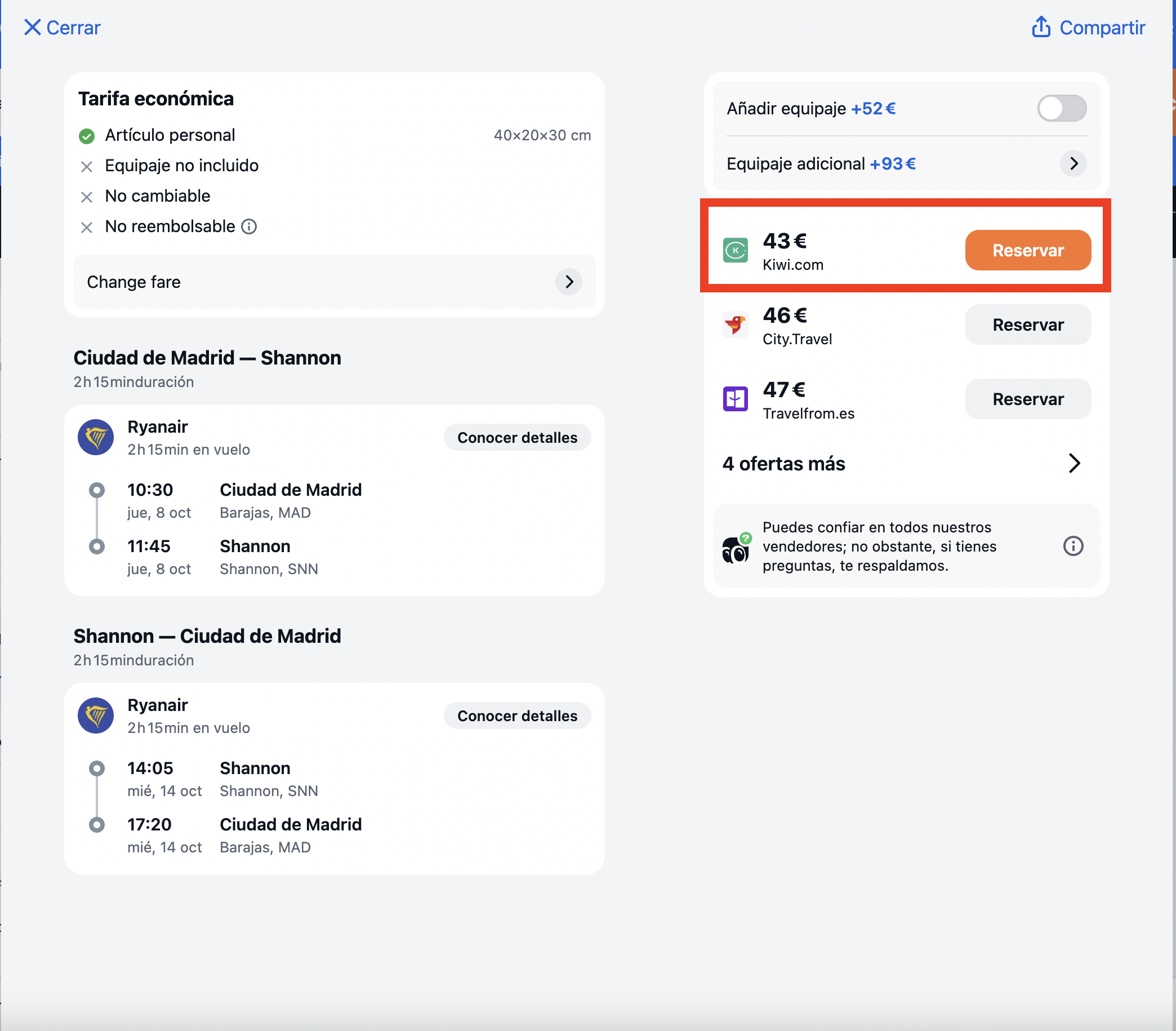 Captura de la oferta: Madrid – Shannon por 43€ ida y vuelta: una puerta barata al oeste de Irlanda