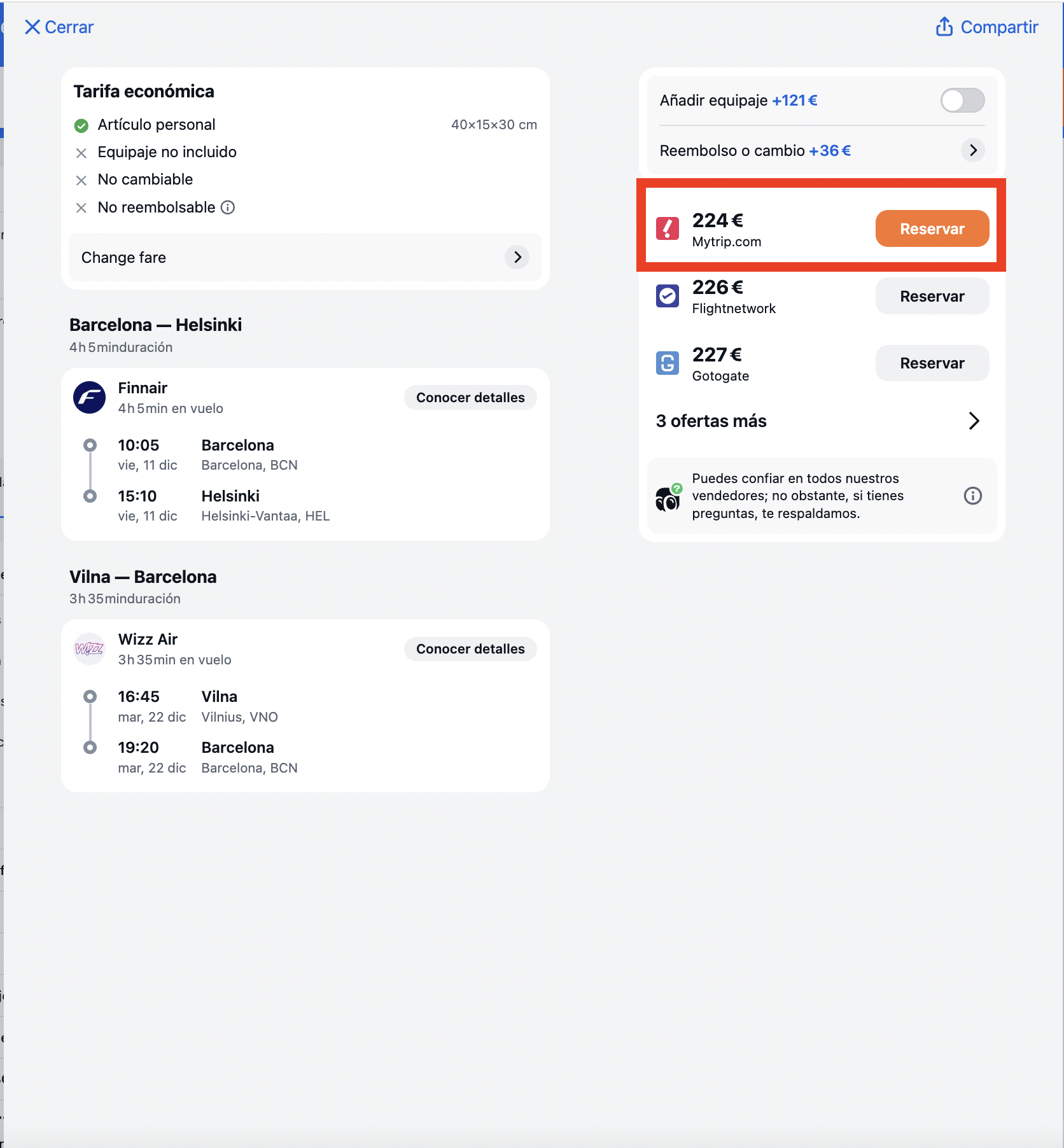 Vuelos Barcelona Helsinki y Vilna Barcelona