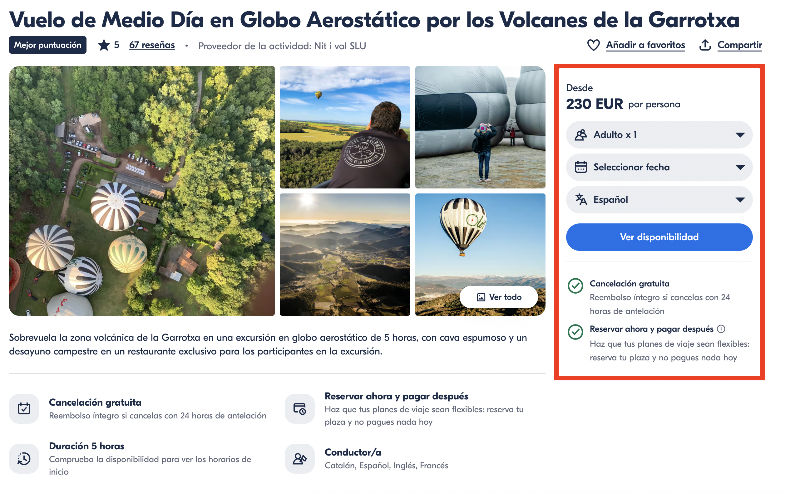 Experiencia en globo sobre La Garrotxa