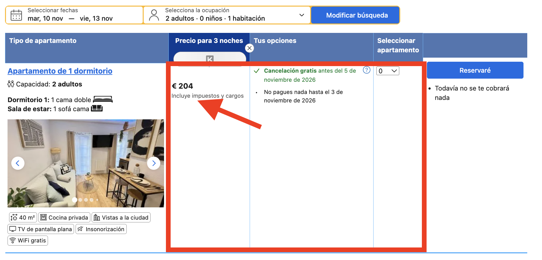 Captura de la oferta: Toulouse en tres noches por 189,24€ pp: vuelo directo, apartamento y horarios que realmente permiten aprovechar el viaje