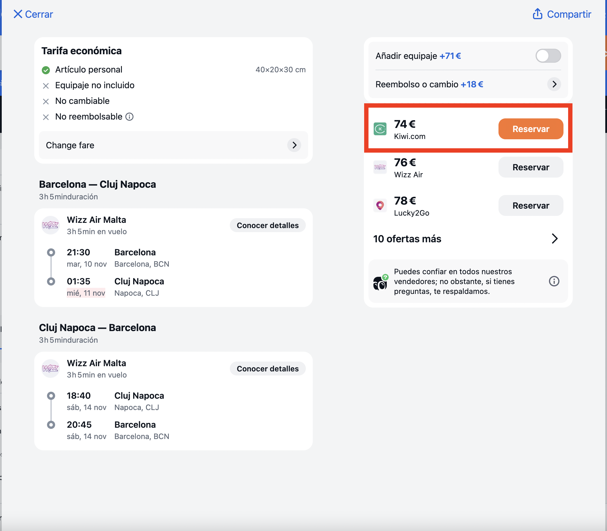 Captura de la oferta: Barcelona–Cluj-Napoca por 74€: cuatro días para descubrir Transilvania sin convertir el viaje en un parque temático de Drácula