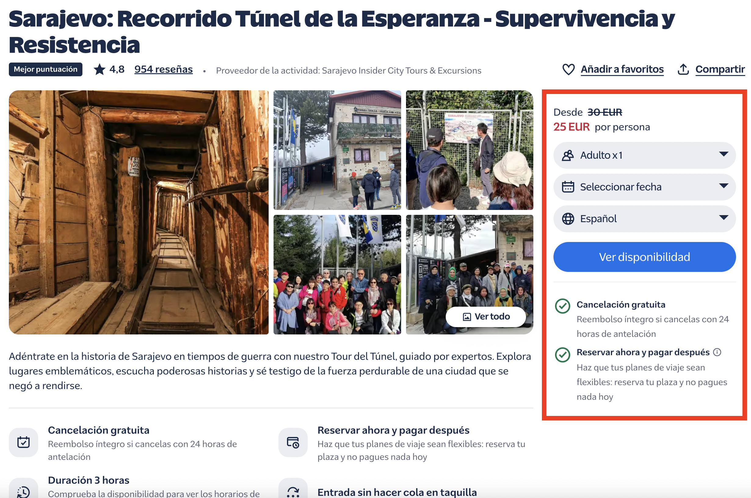 Captura de la oferta: Túnel de la Esperanza: una experiencia para entender por qué Sarajevo no puede explicarse solo con una guía monumental