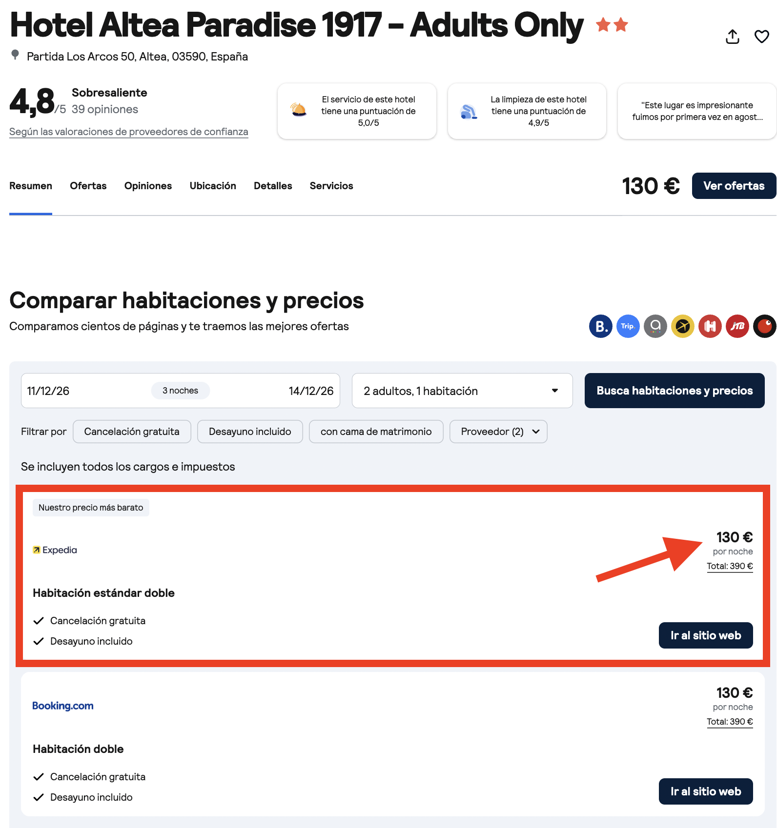 Oferta Hotel Altea Paradise 1917