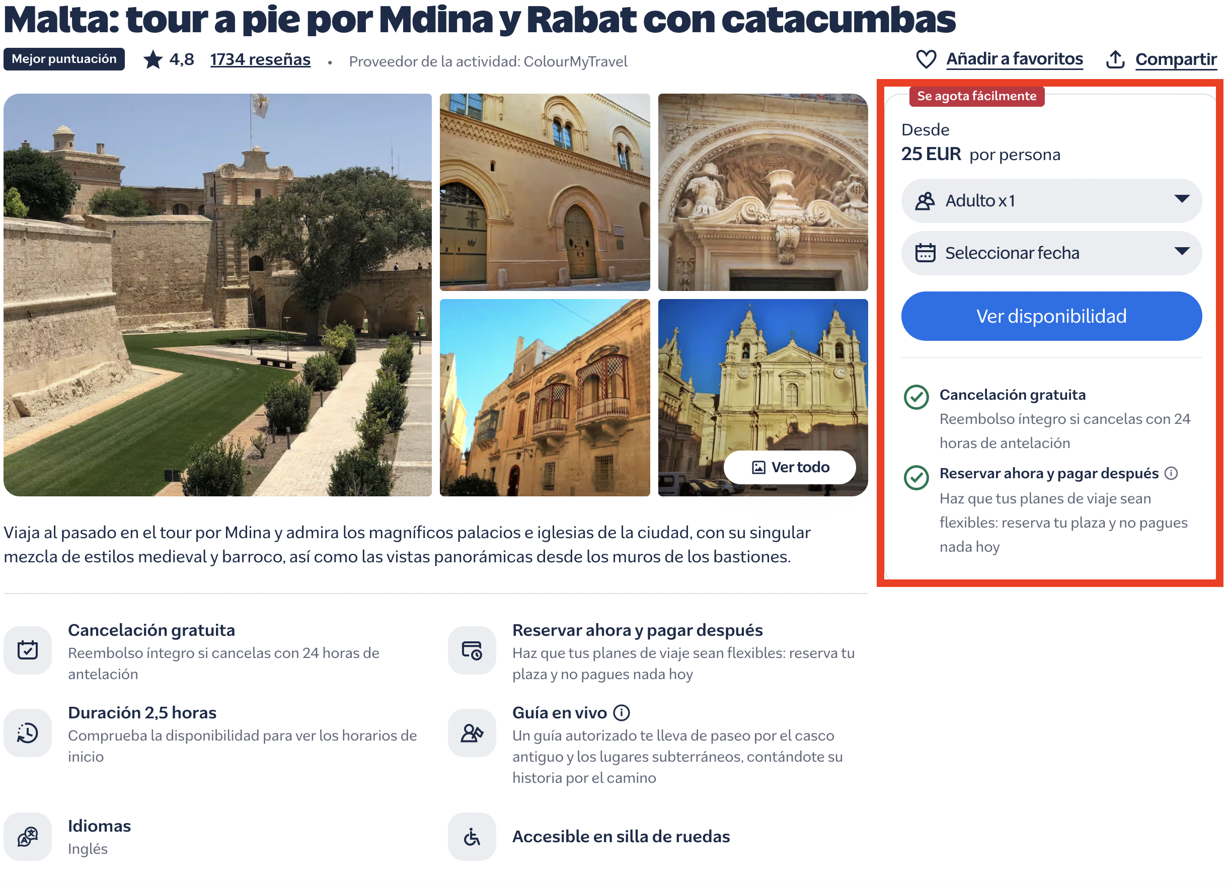 Tour por Mdina, Rabat y catacumbas