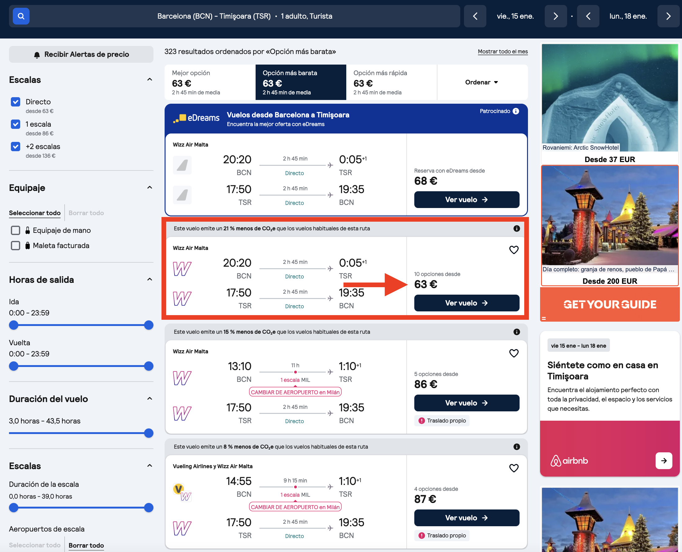 Oferta vuelos Barcelona–Timișoara