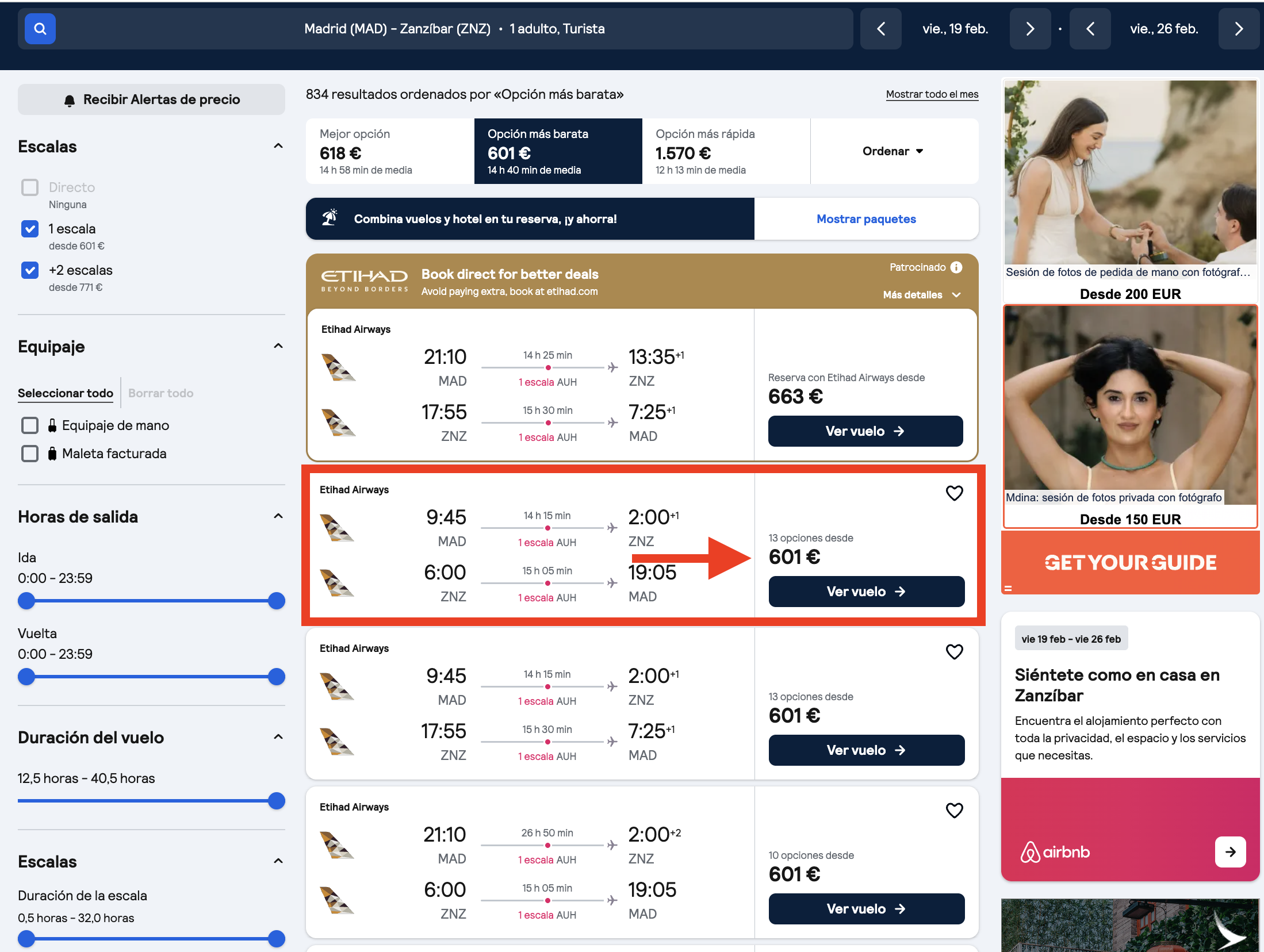 Oferta vuelos Madrid–Zanzíbar