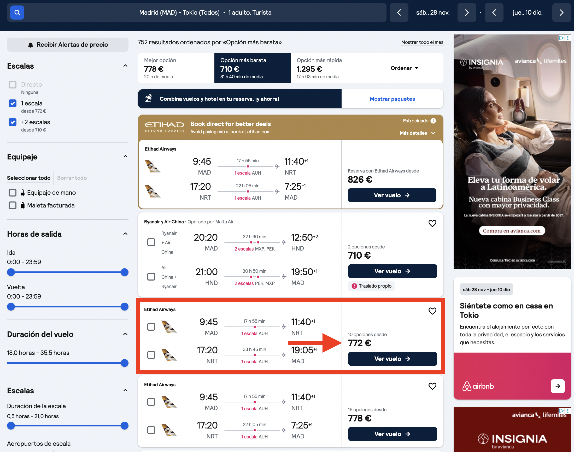 Vuelos Madrid–Tokio