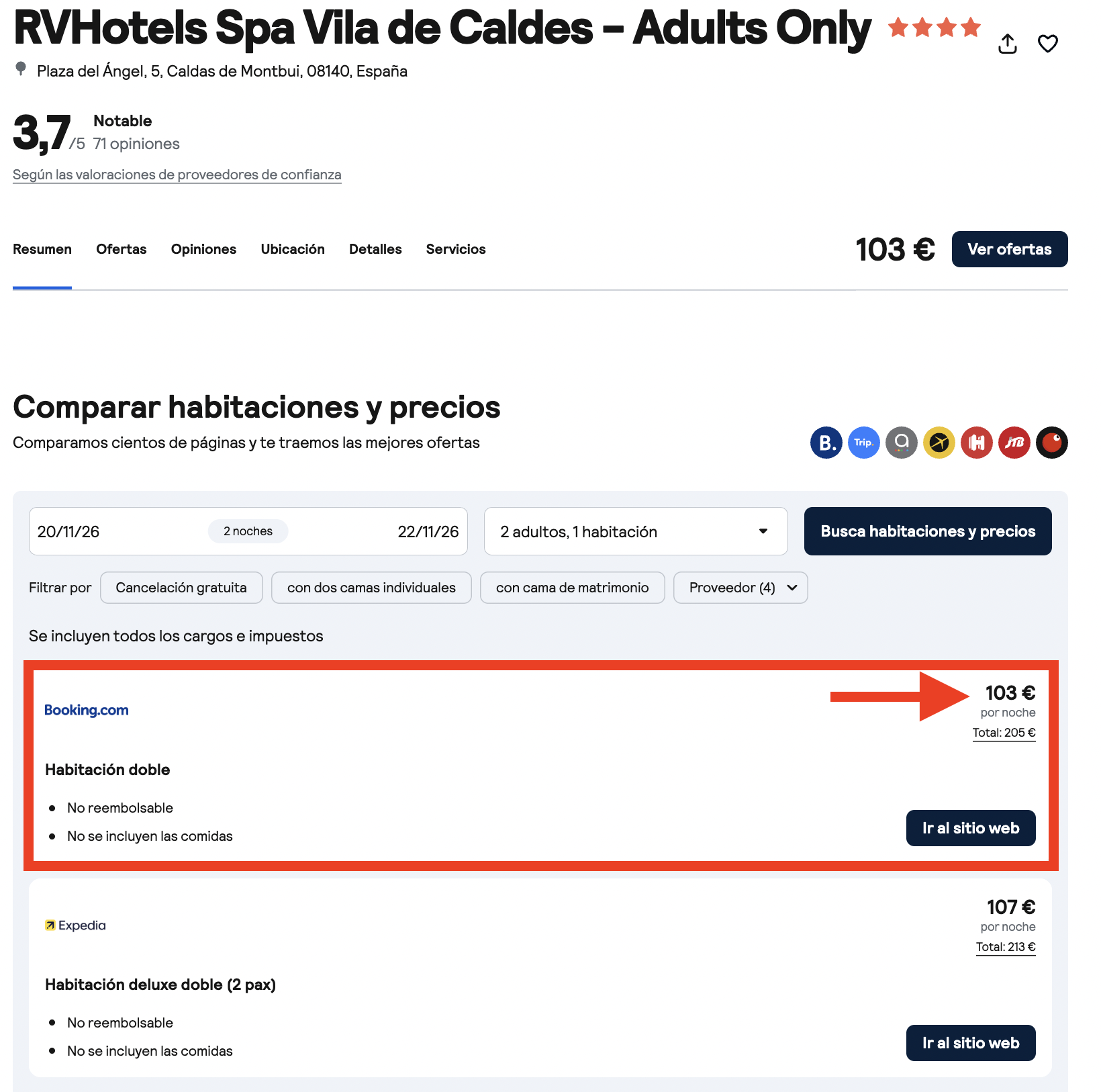 Oferta RVHotels Spa Vila de Caldes