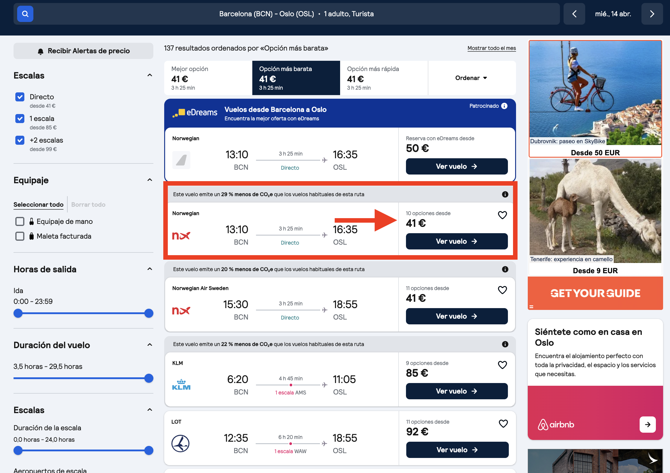 Vuelo Barcelona–Oslo