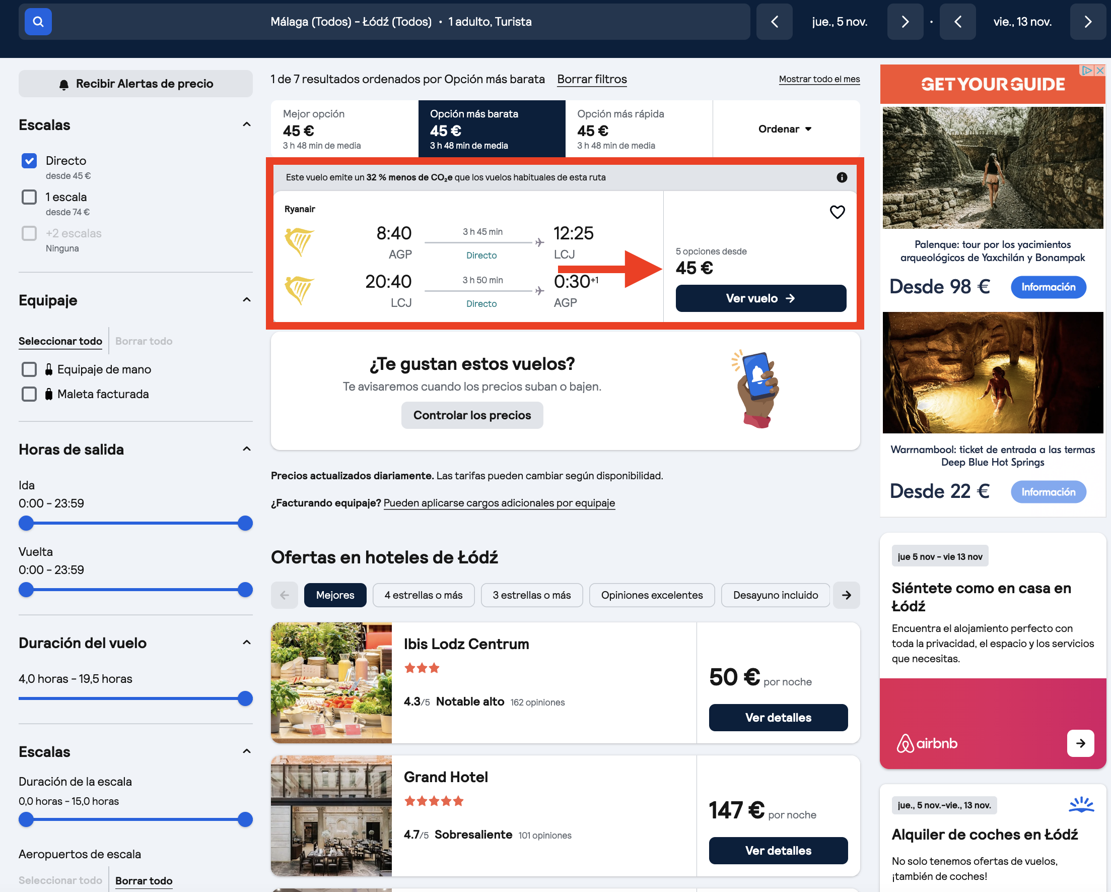 Vuelos Málaga–Łódź