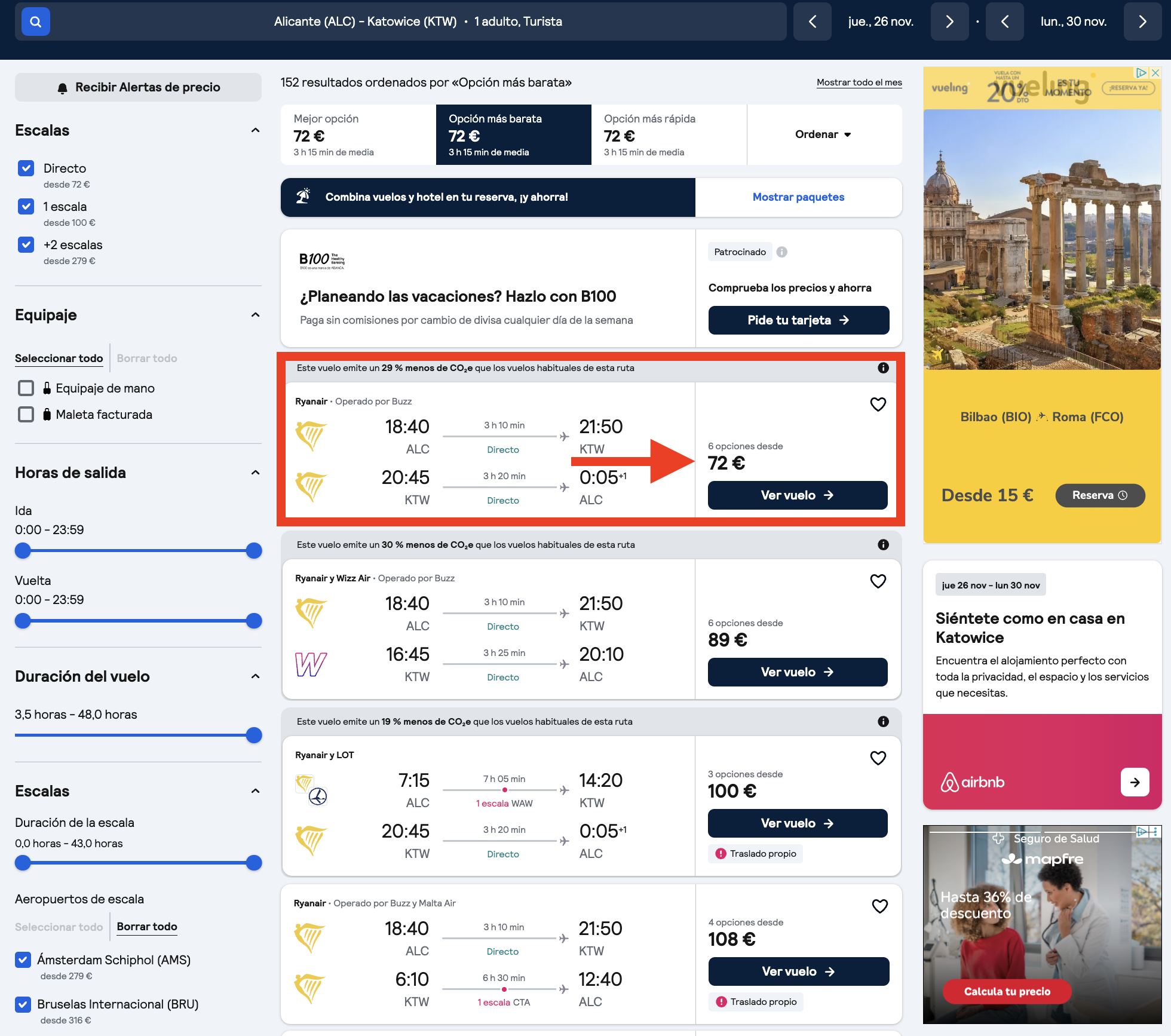 Vuelos Alicante–Katowice