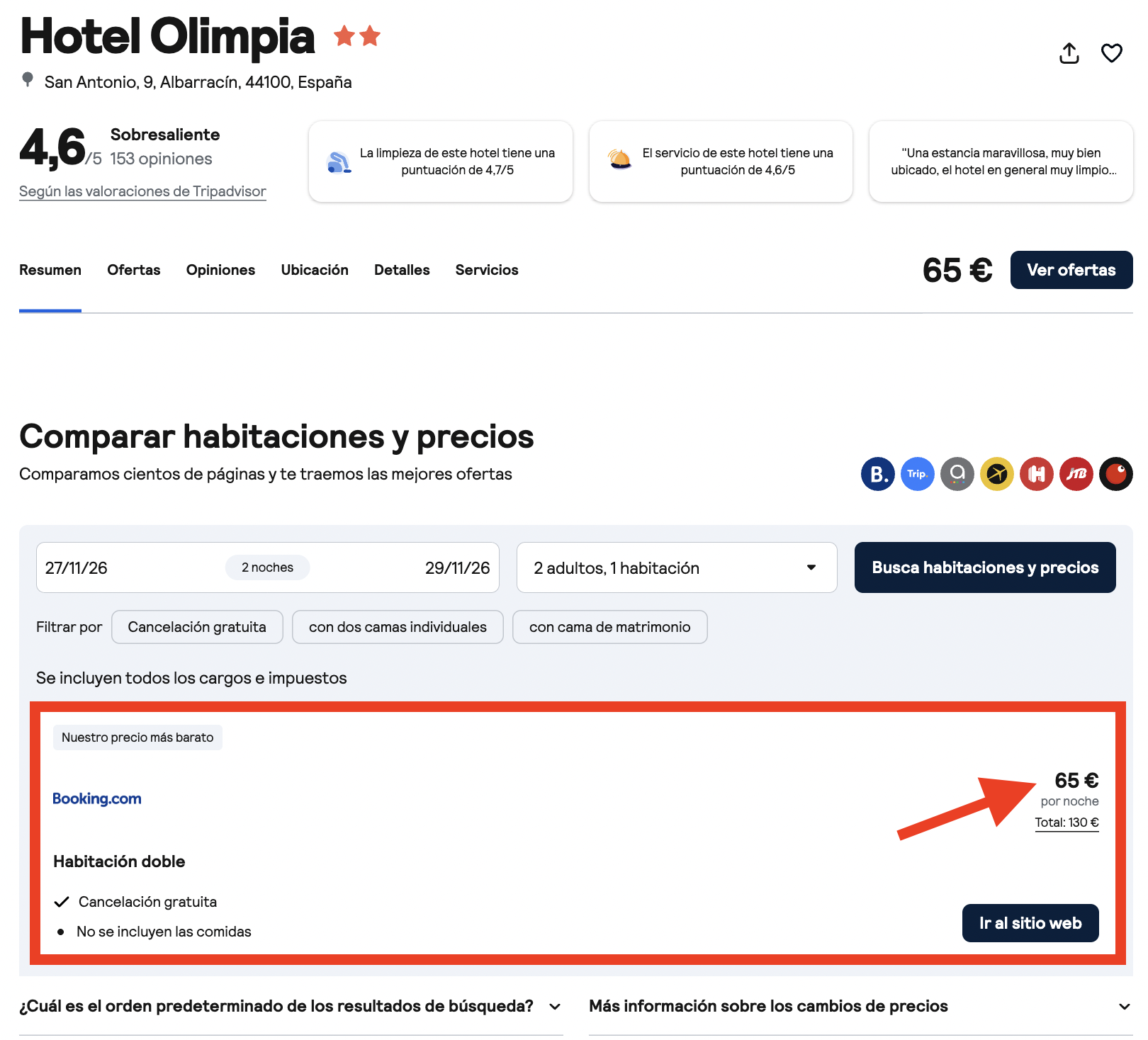 Oferta Hotel Olimpia en Albarracín