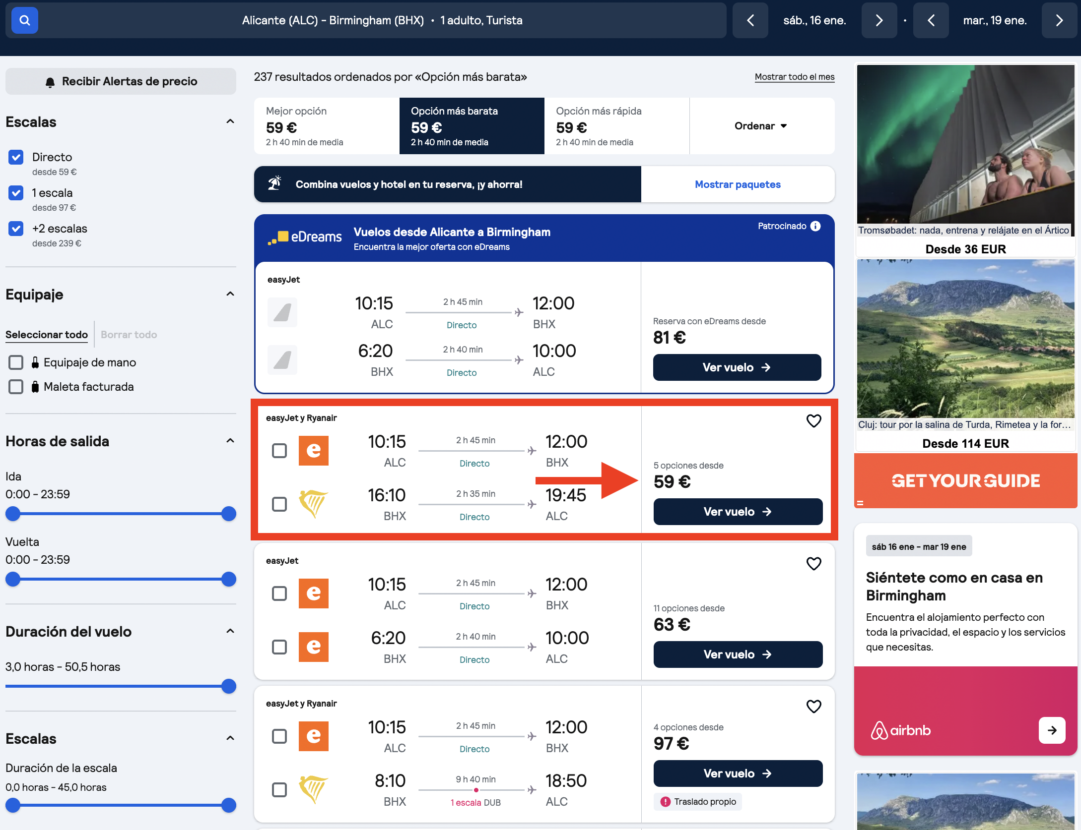 Oferta vuelos Alicante–Birmingham
