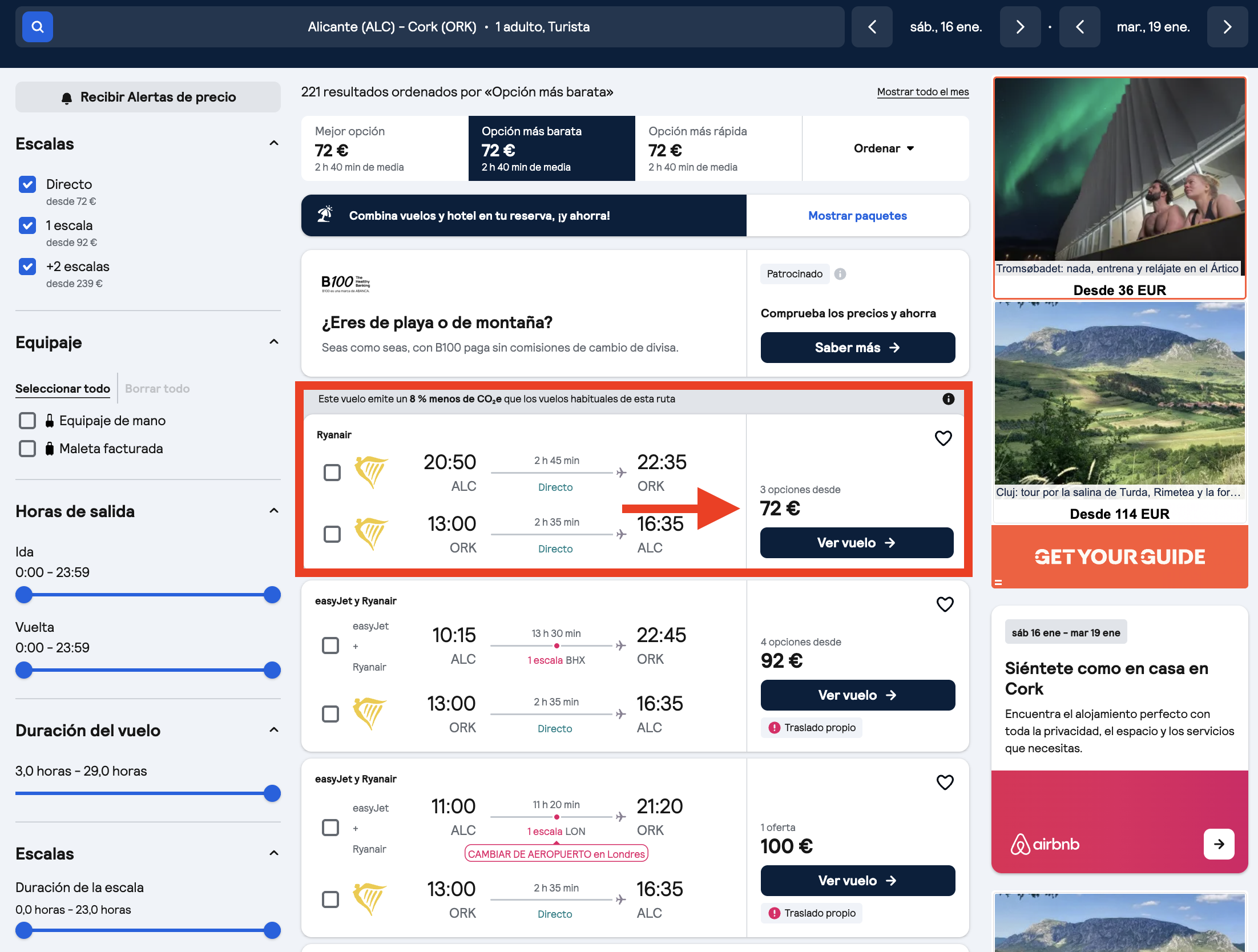 Oferta vuelos Alicante–Cork