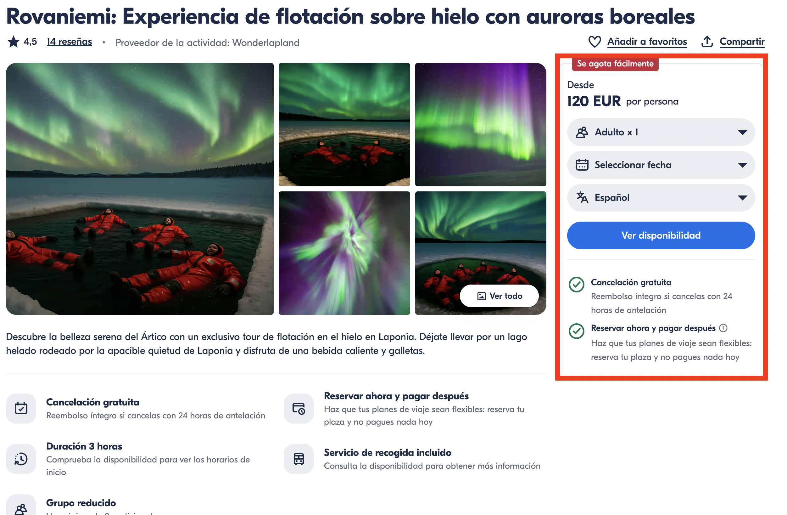 Experiencia de flotación en Rovaniemi