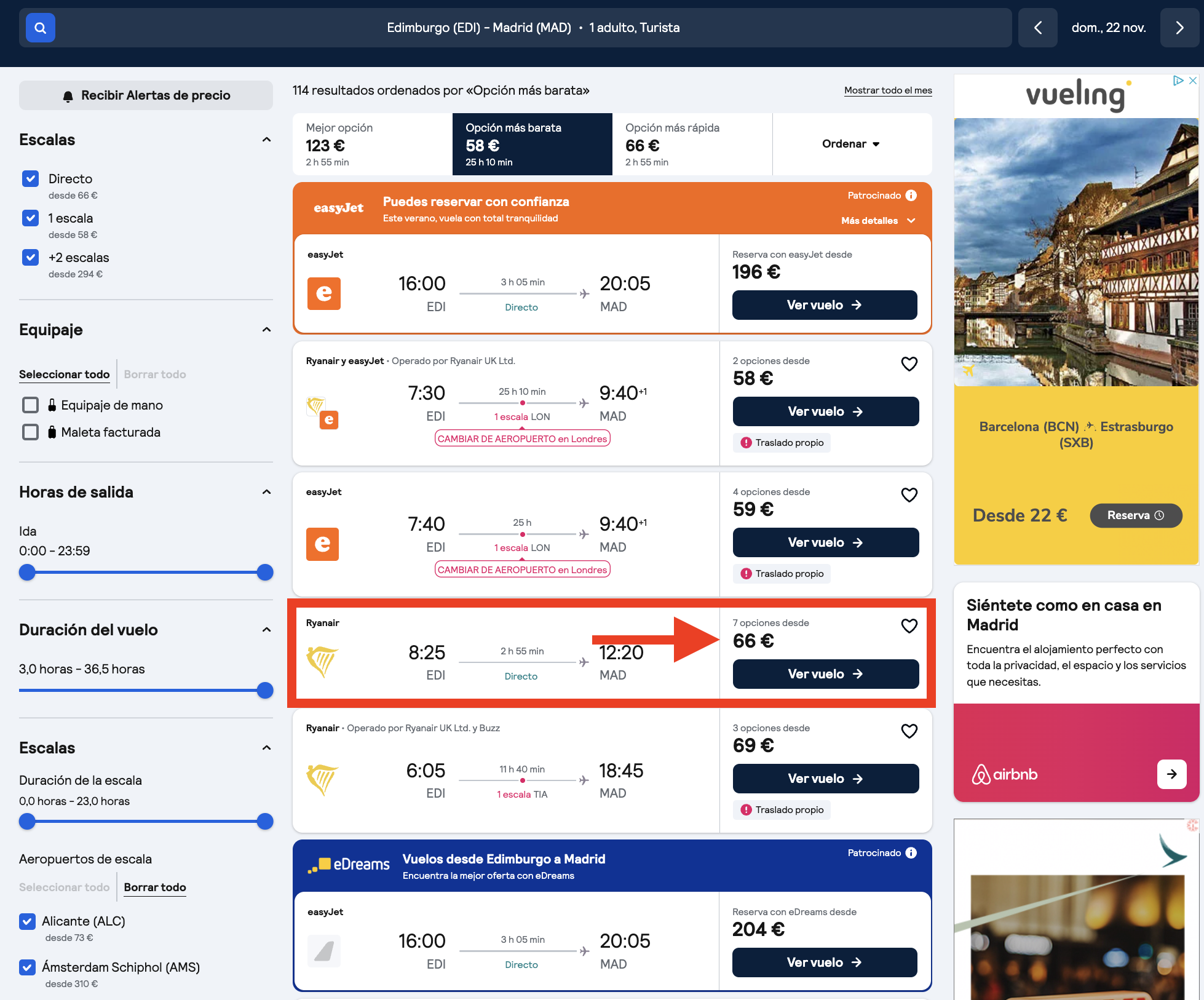 Vuelo Edimburgo–Madrid