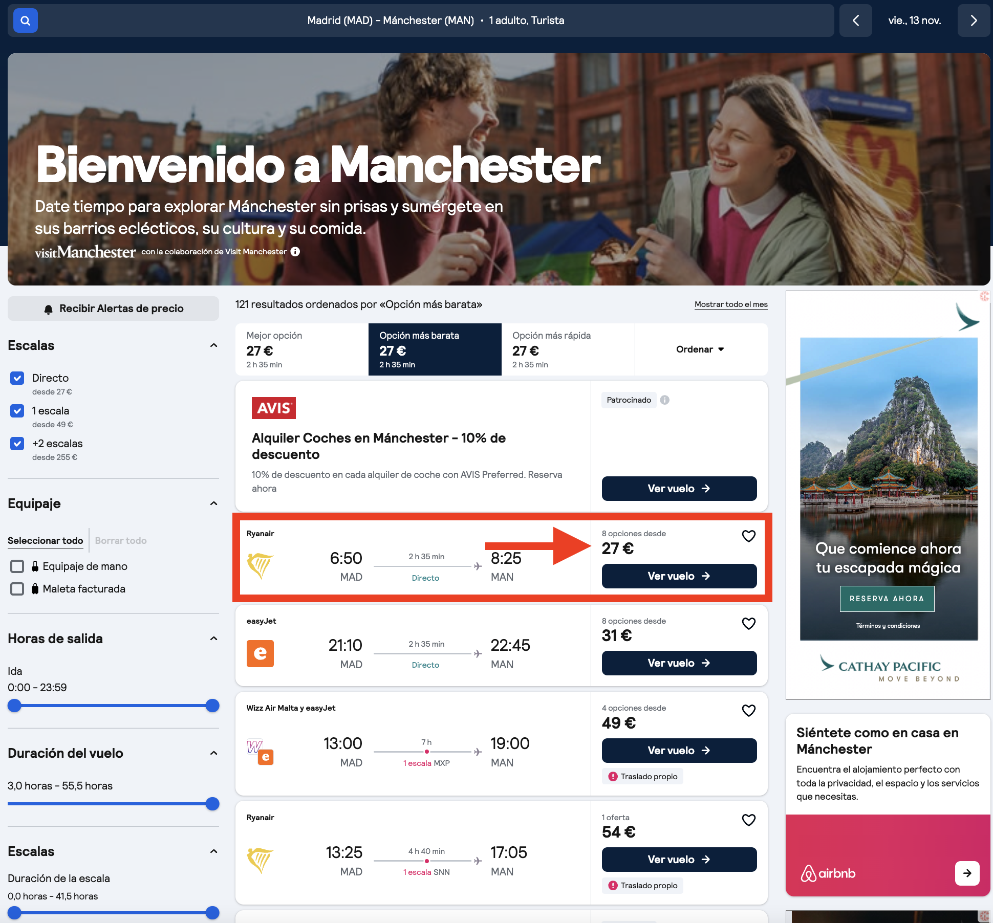 Vuelo Madrid–Mánchester