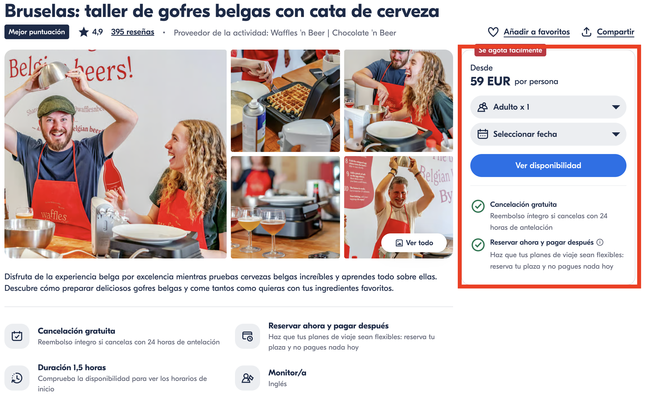 Taller de gofres y cerveza