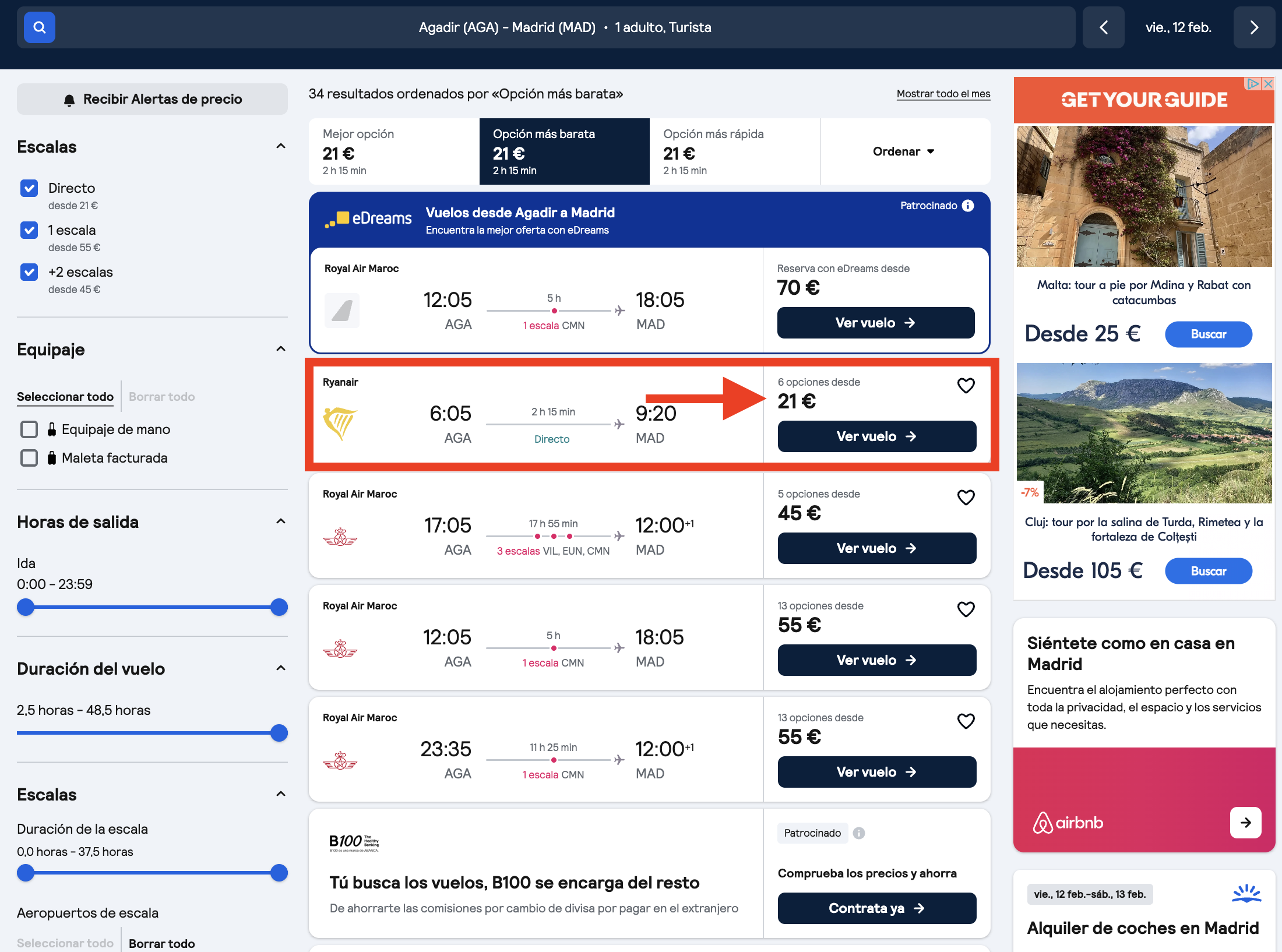 Vuelo Agadir–Madrid