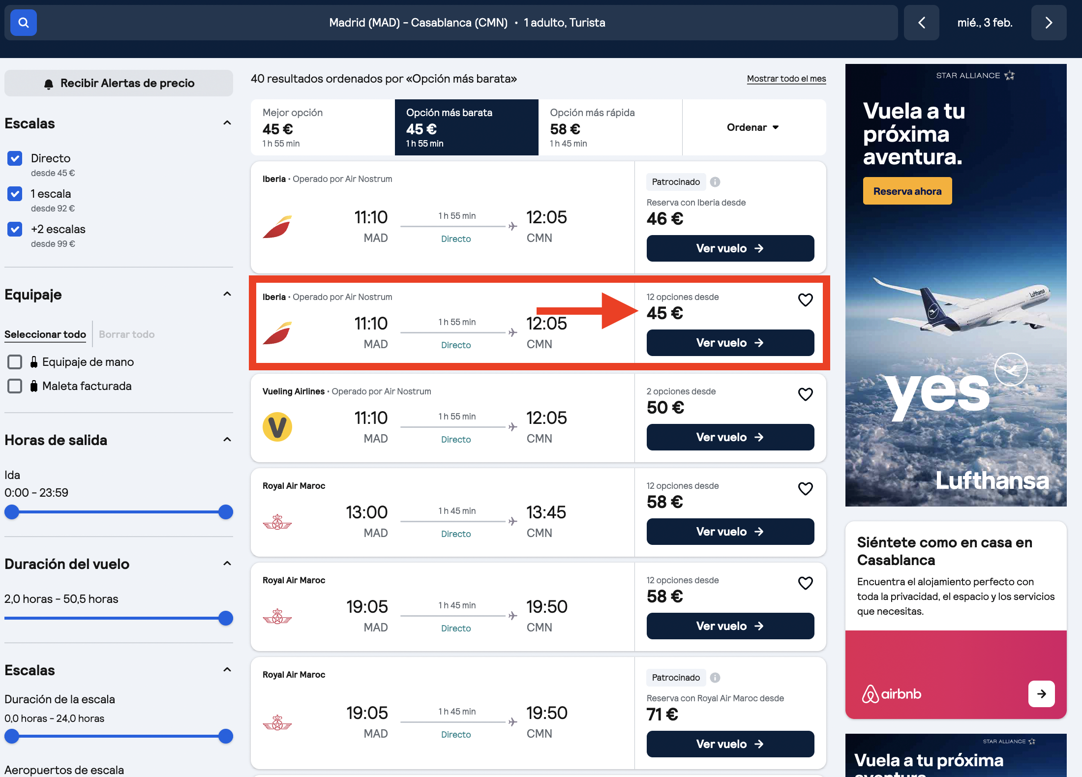Vuelo Madrid–Casablanca