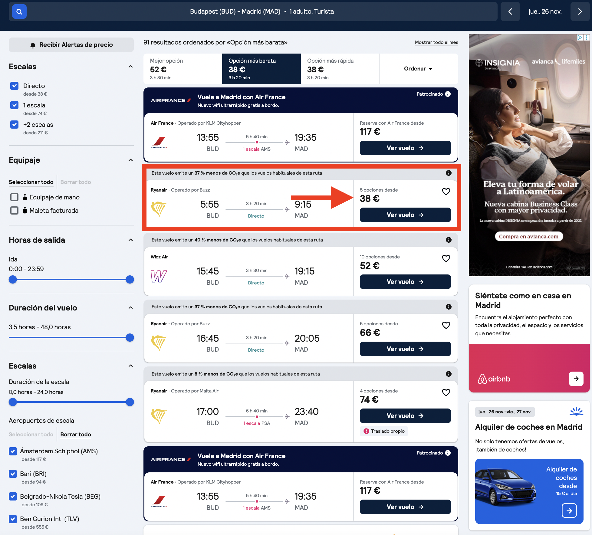 Vuelo Budapest–Madrid