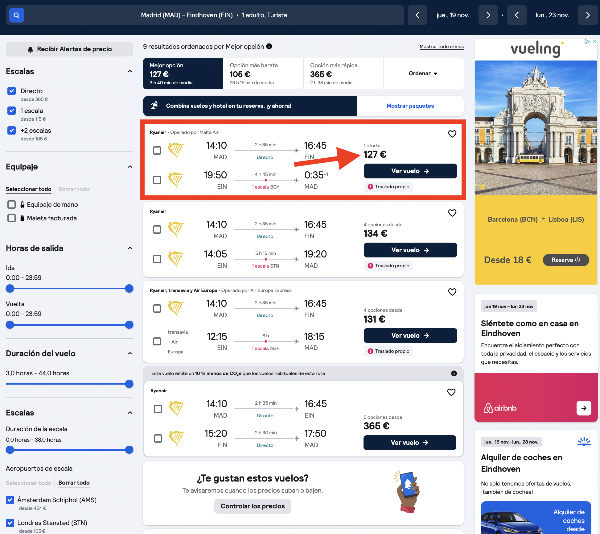 Vuelos Madrid–Eindhoven