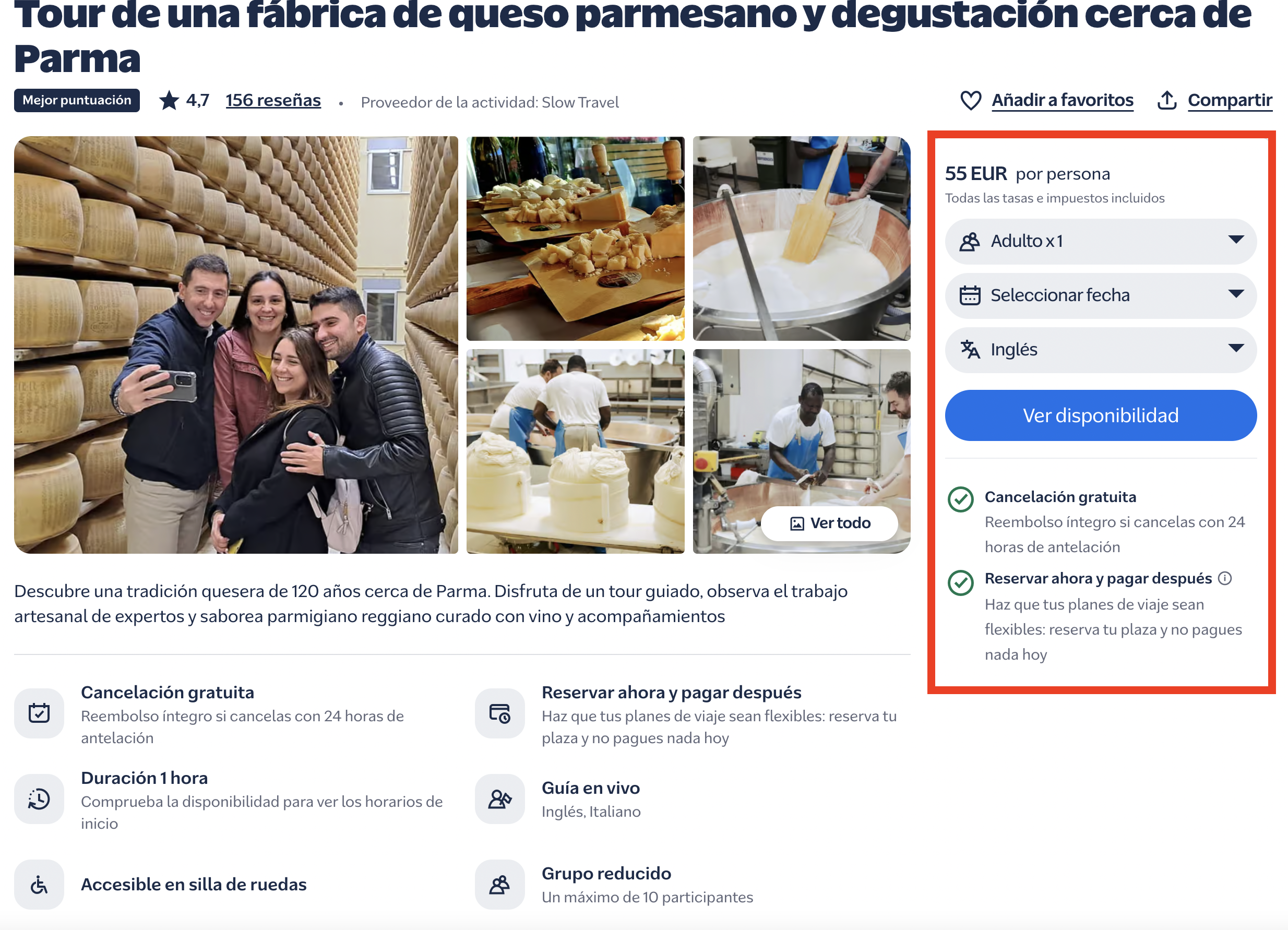 Visita a una quesería cerca de Parma