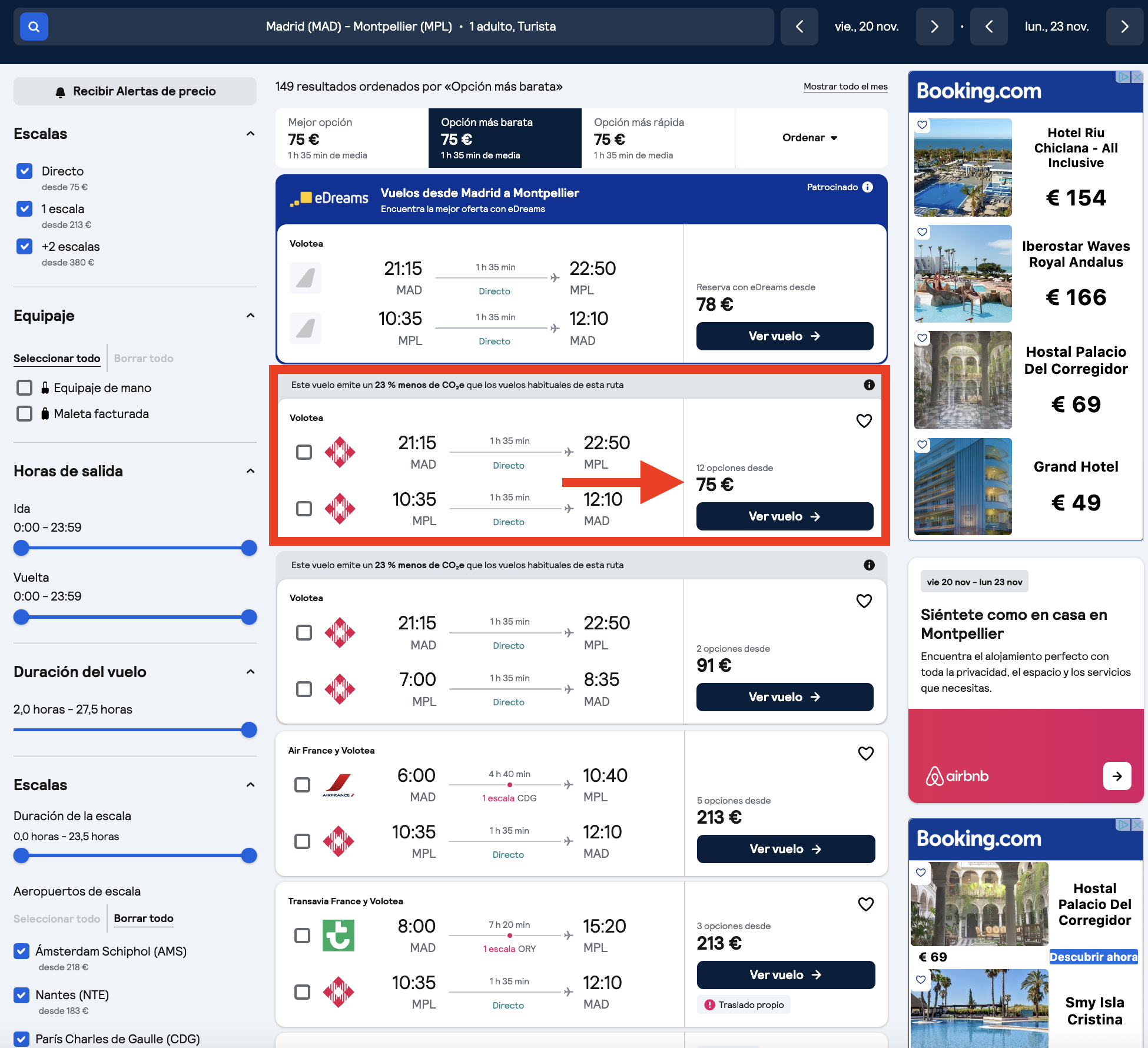 Vuelos Madrid–Montpellier