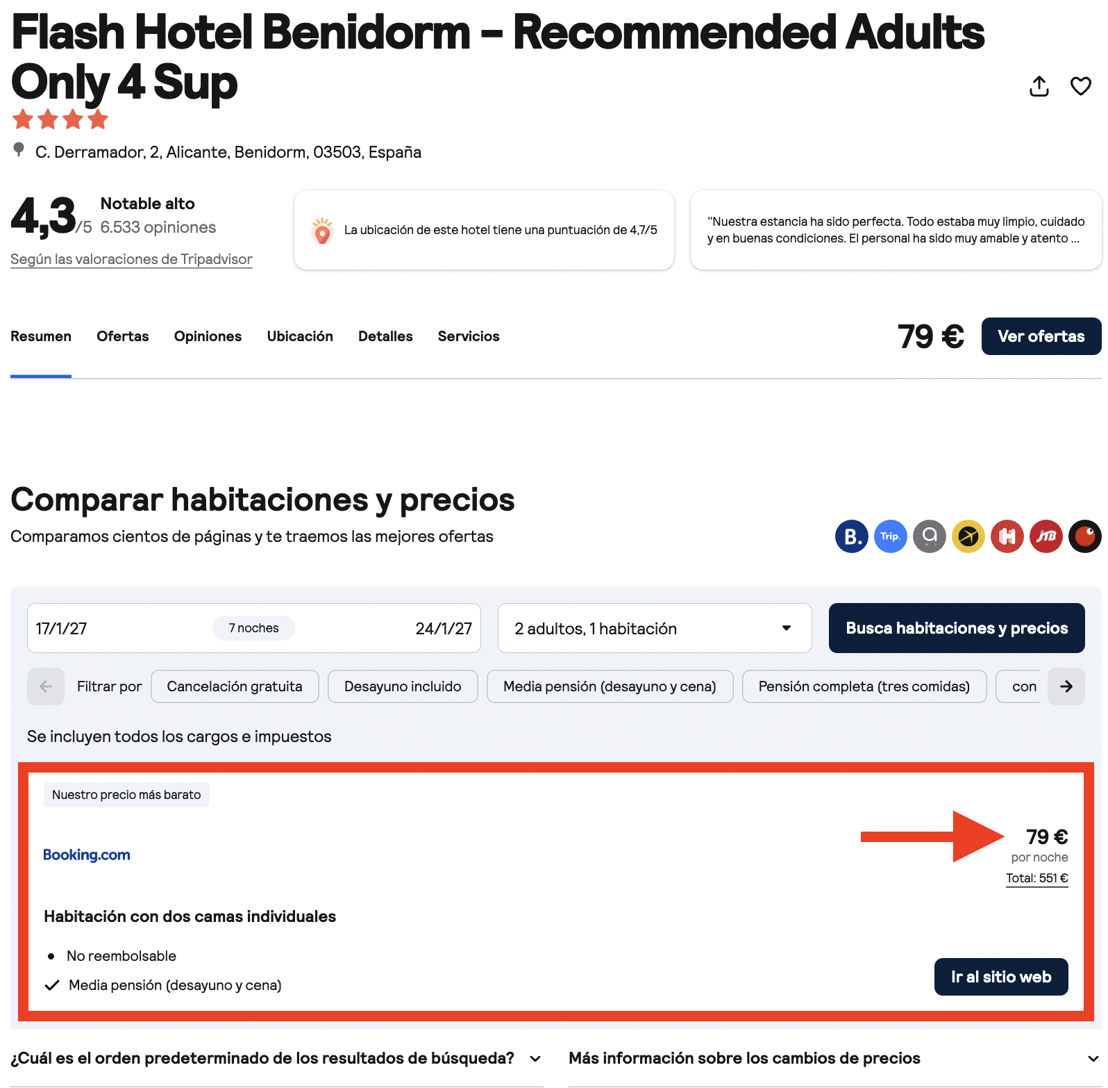 Oferta Flash Hotel Benidorm