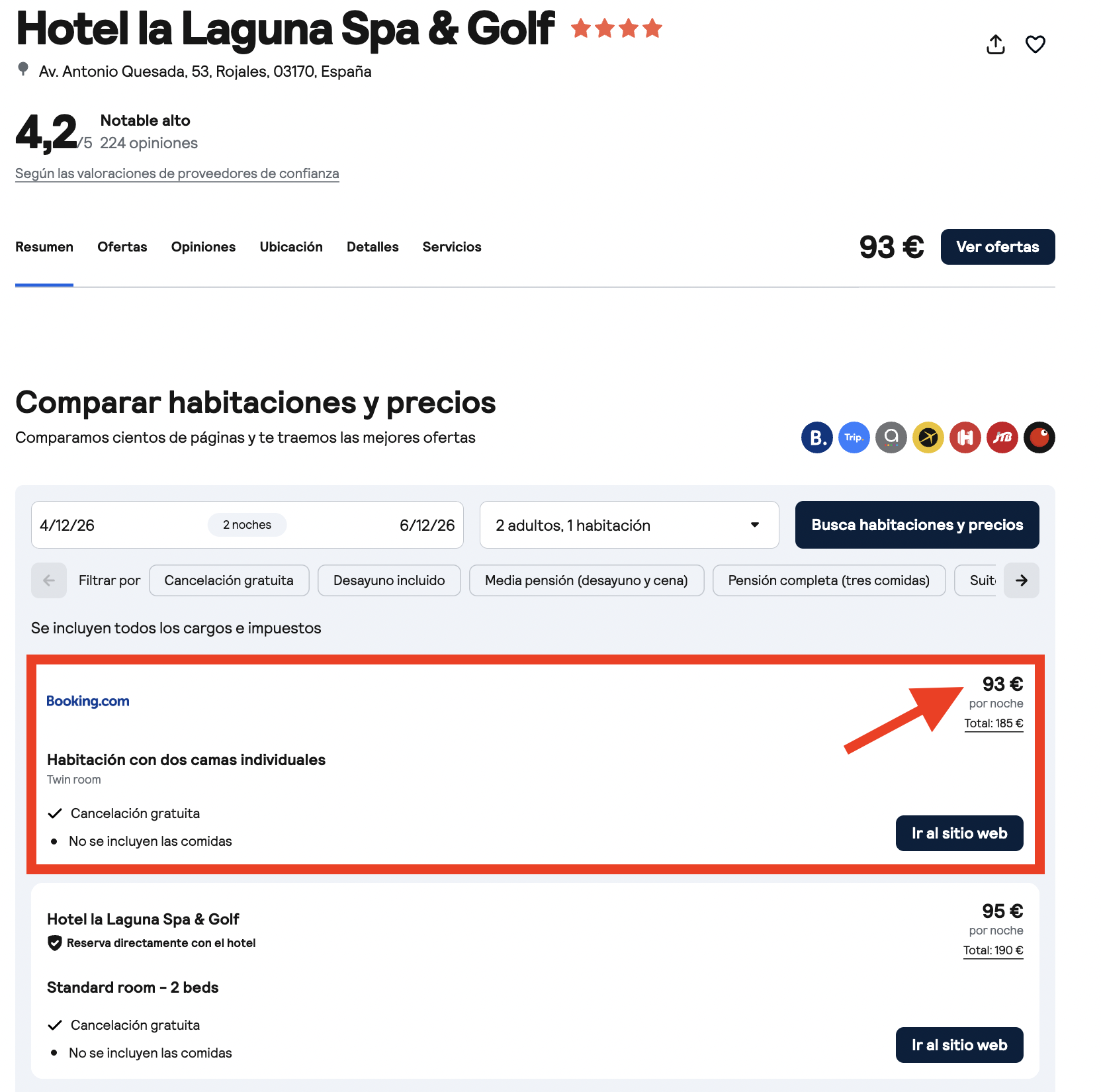 Oferta Hotel La Laguna Spa & Golf