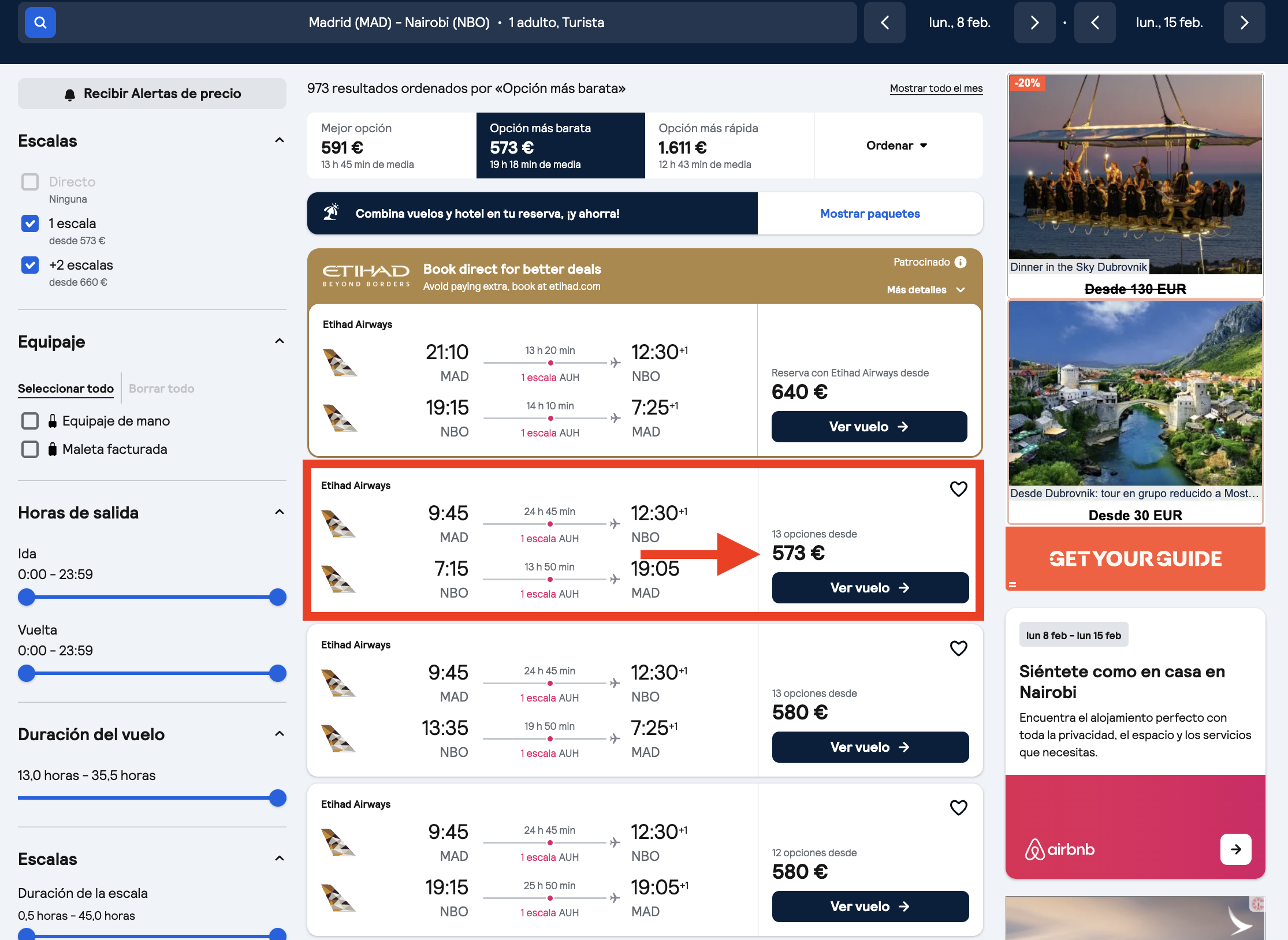 Vuelos Madrid–Nairobi