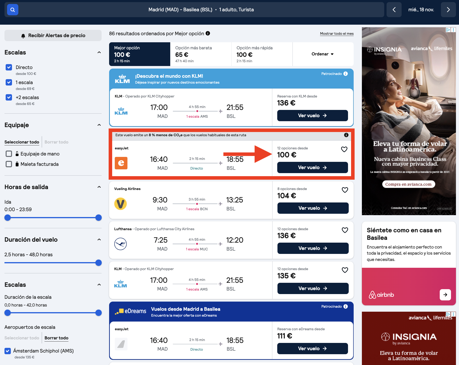 Vuelo Madrid–Basilea