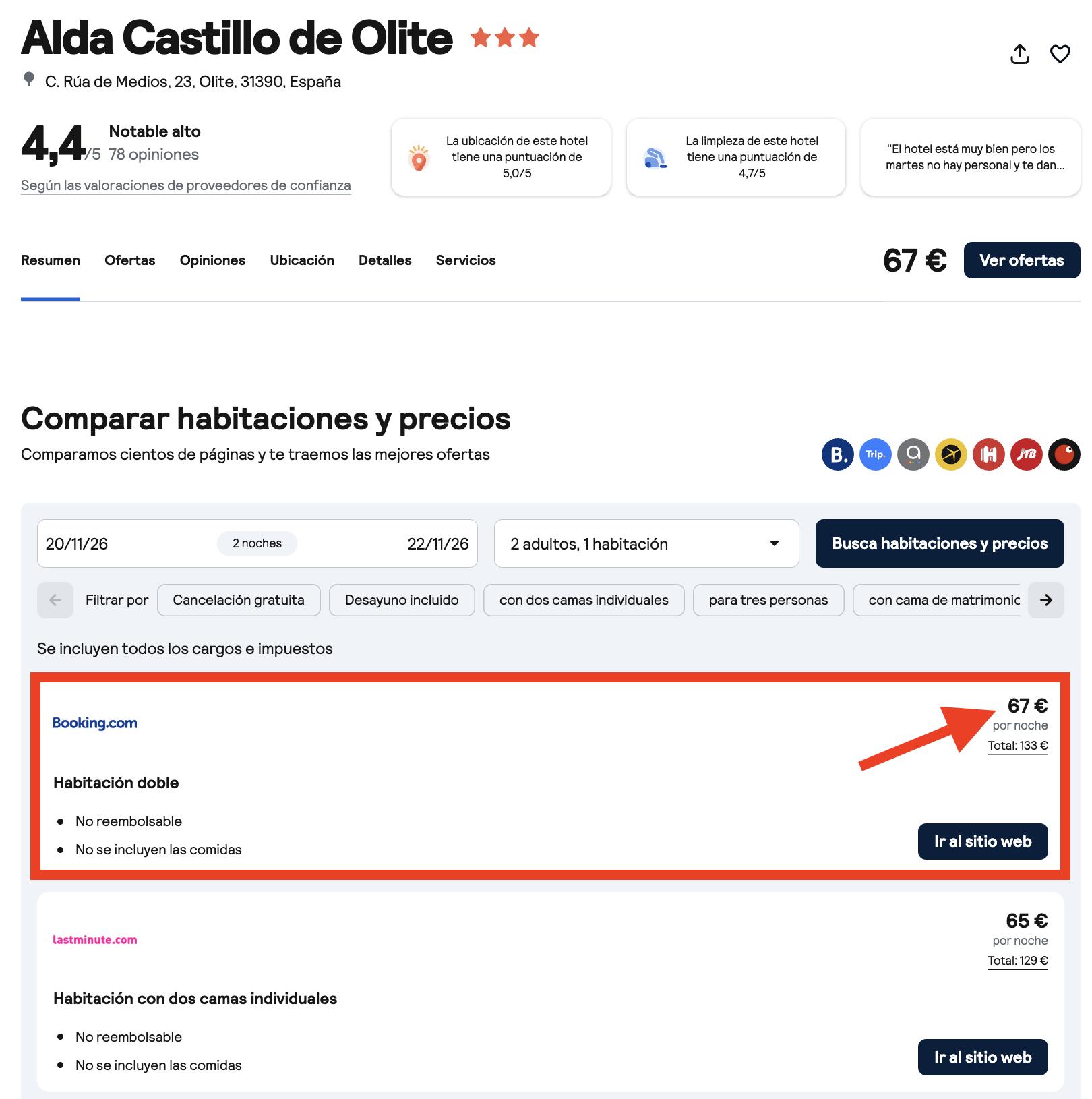 Oferta Alda Castillo de Olite