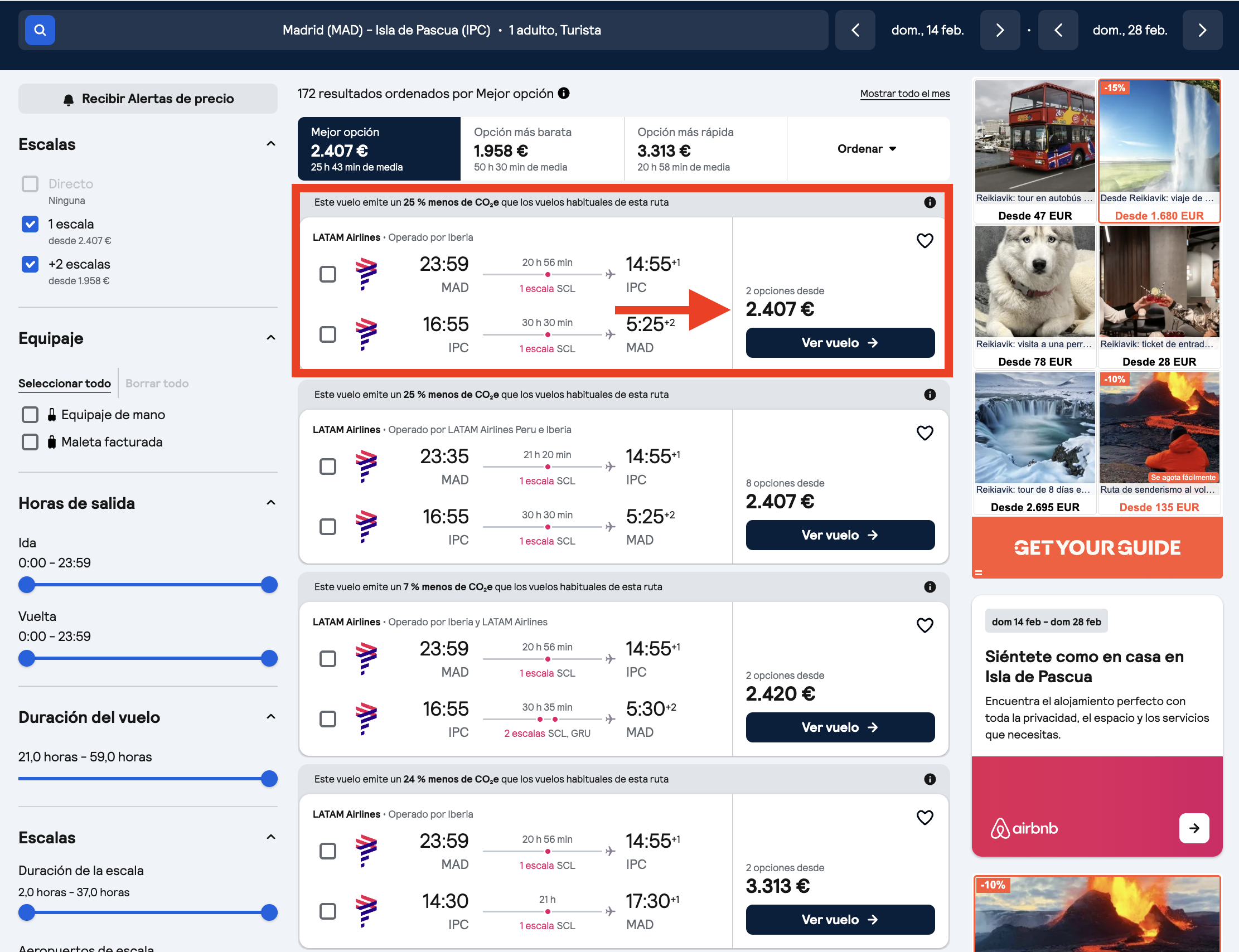 Oferta Madrid–Rapa Nui
