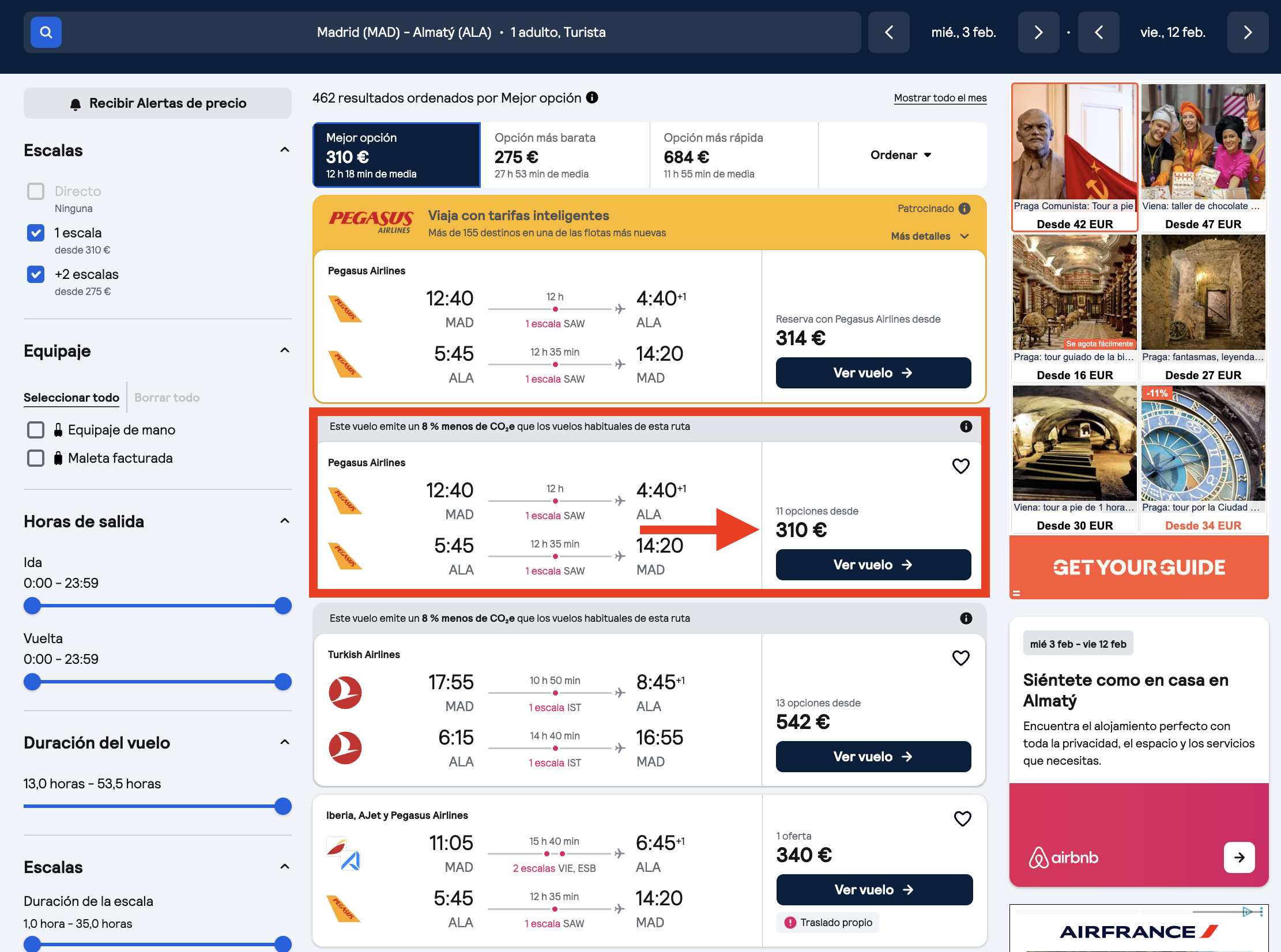 Oferta Madrid–Almaty
