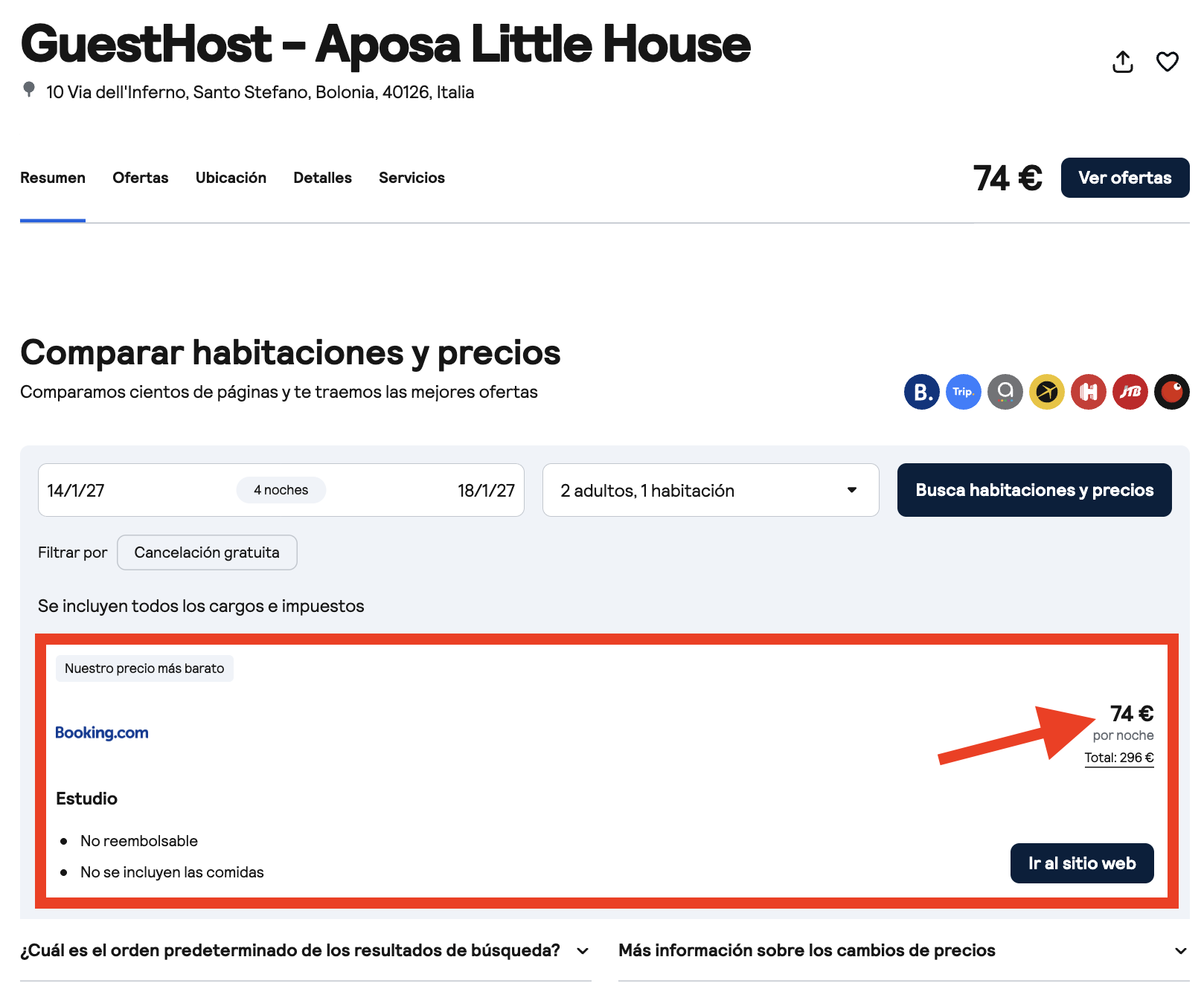 Oferta alojamiento en Bolonia