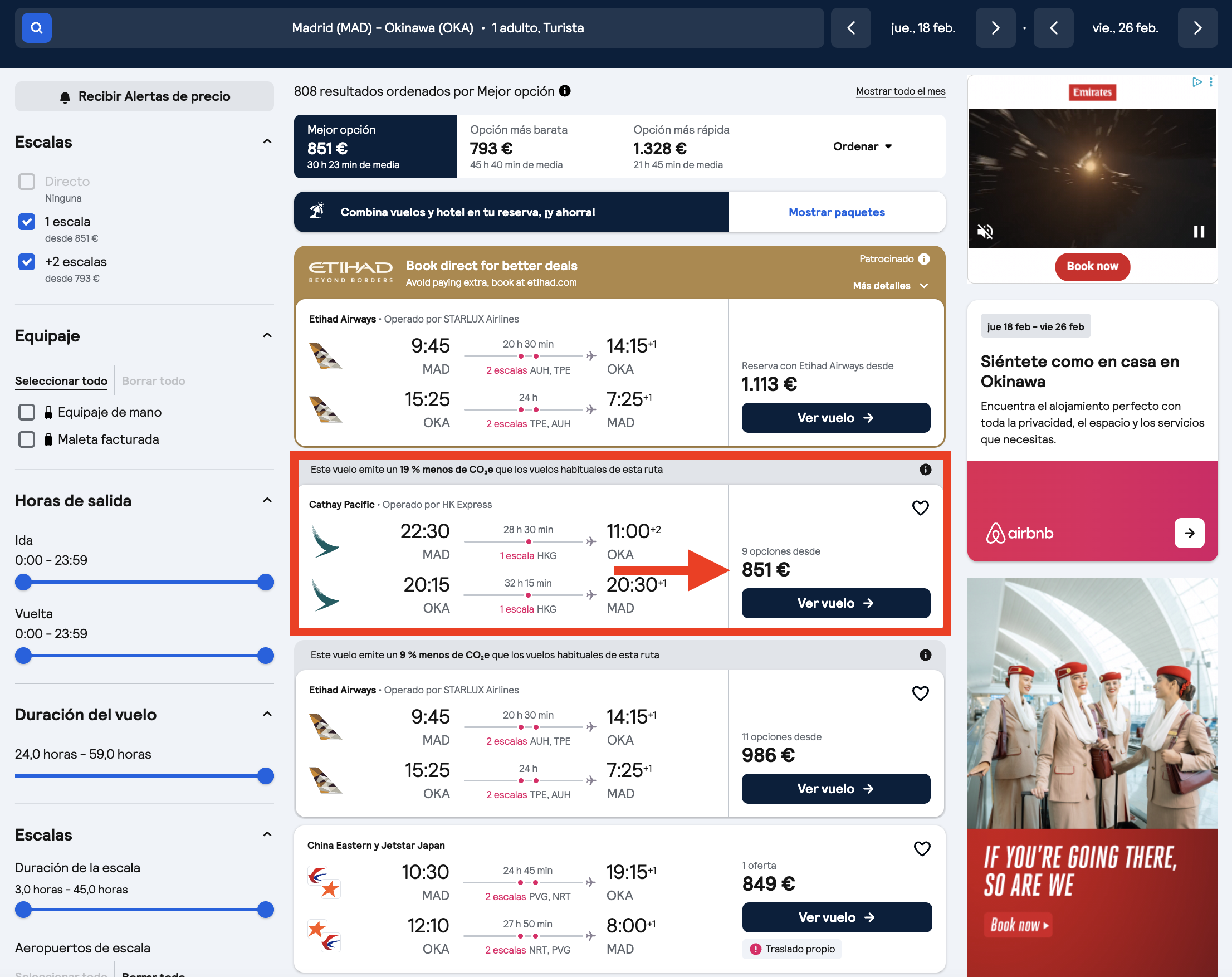 Oferta vuelos Madrid–Okinawa